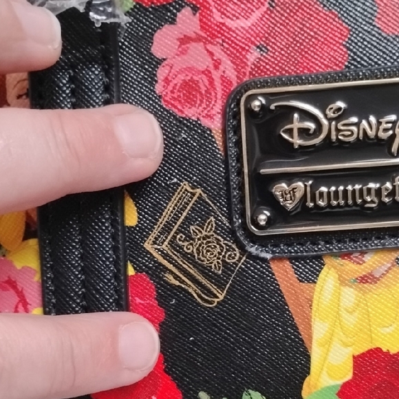 Disney Loungefly Beauty And The Beast Princess Black and Red Floral Satchel Set - Picture 2 of 16